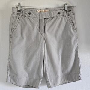 J Crew Chino Y2K Low-rise Striped Bermuda Shorts Womens Size 8 Brown White